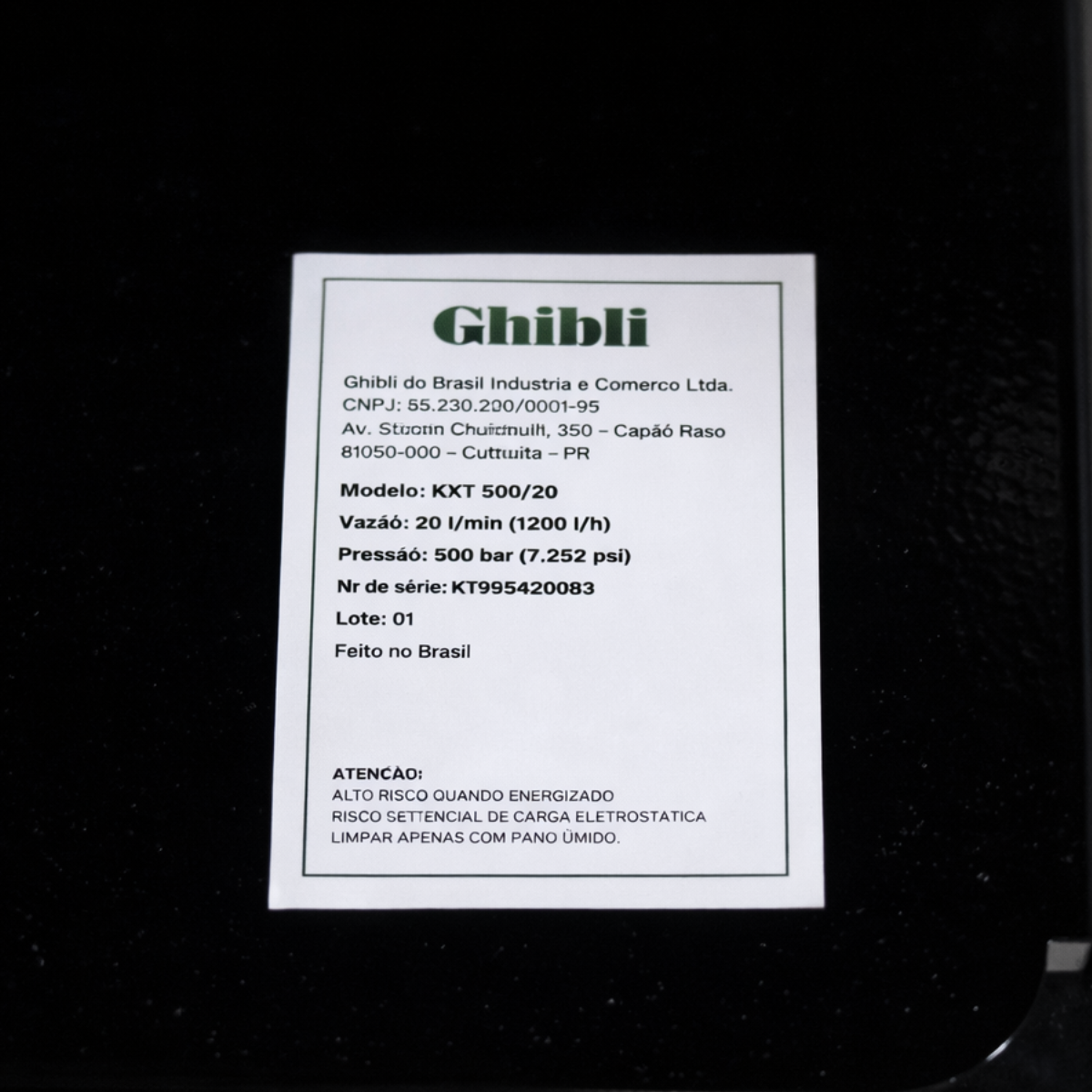 Hidrolavadora GHIBLI - KXT 500/20 20 l/min. I 500 bar I 220/380/440V