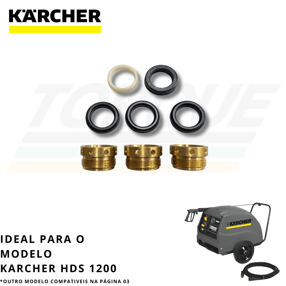 Kit Vedação 22mm e Bucha para Karcher HDS 1200 - (Original)
