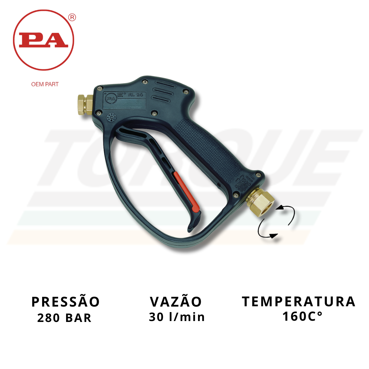 Pistola De Alta Pressão RL26 F22/F1/4 Engate Rotativo P.A - 30.1758.00 (Original)