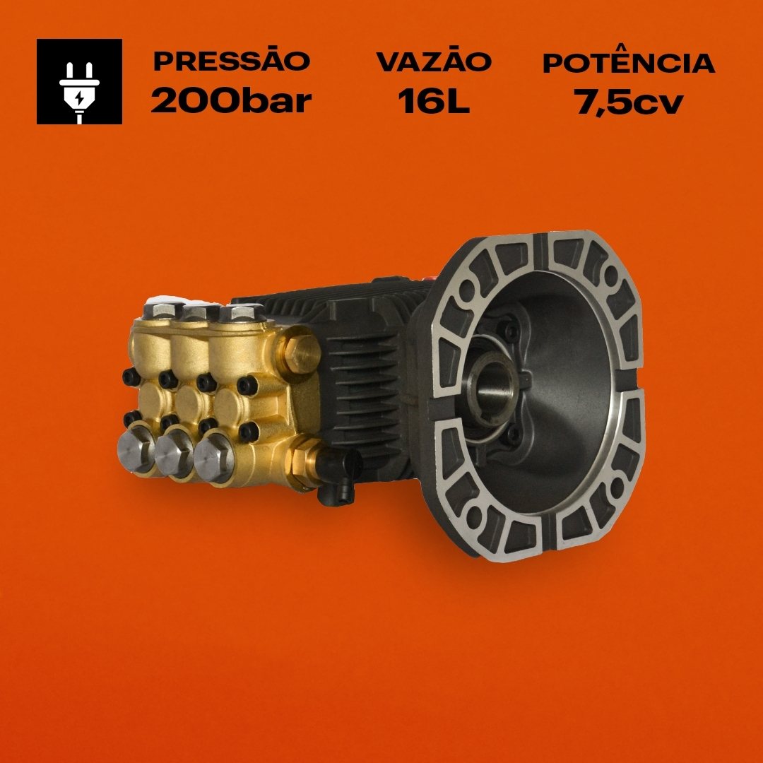 Bomba Triplex 16 Litros X 200bar - Eixo Fêmea - Danau