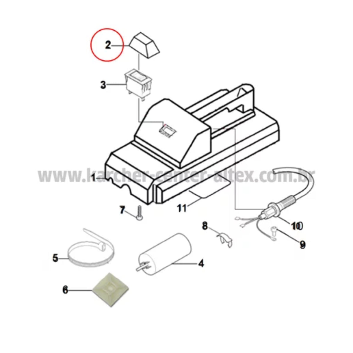 Capa do interruptor Karcher HD585