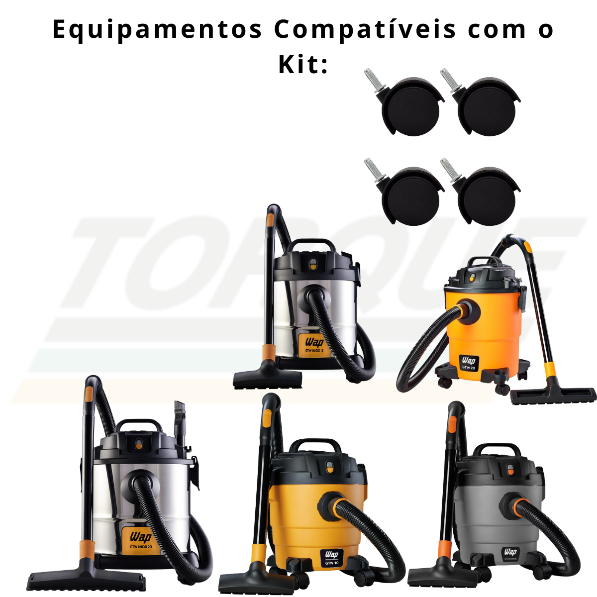 Kit Rodízios 04 un para Wap GTW Inox 12L/20L - FW005253 (Original)