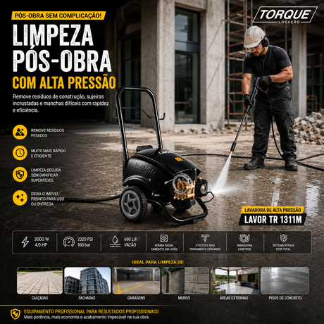 Limpeza Pós-Obra com Alta Pressão: Eficiência, Agilidade e Resultado Profissional