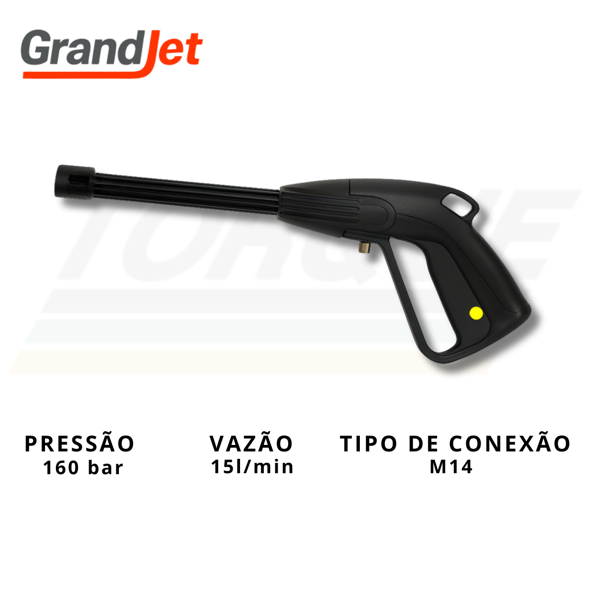 Pistola de alta pressão, tipo LAVOR - 15l/min. | 160 bar | c/ prolongador GRANDJET- 02.07.01.002 (Original)