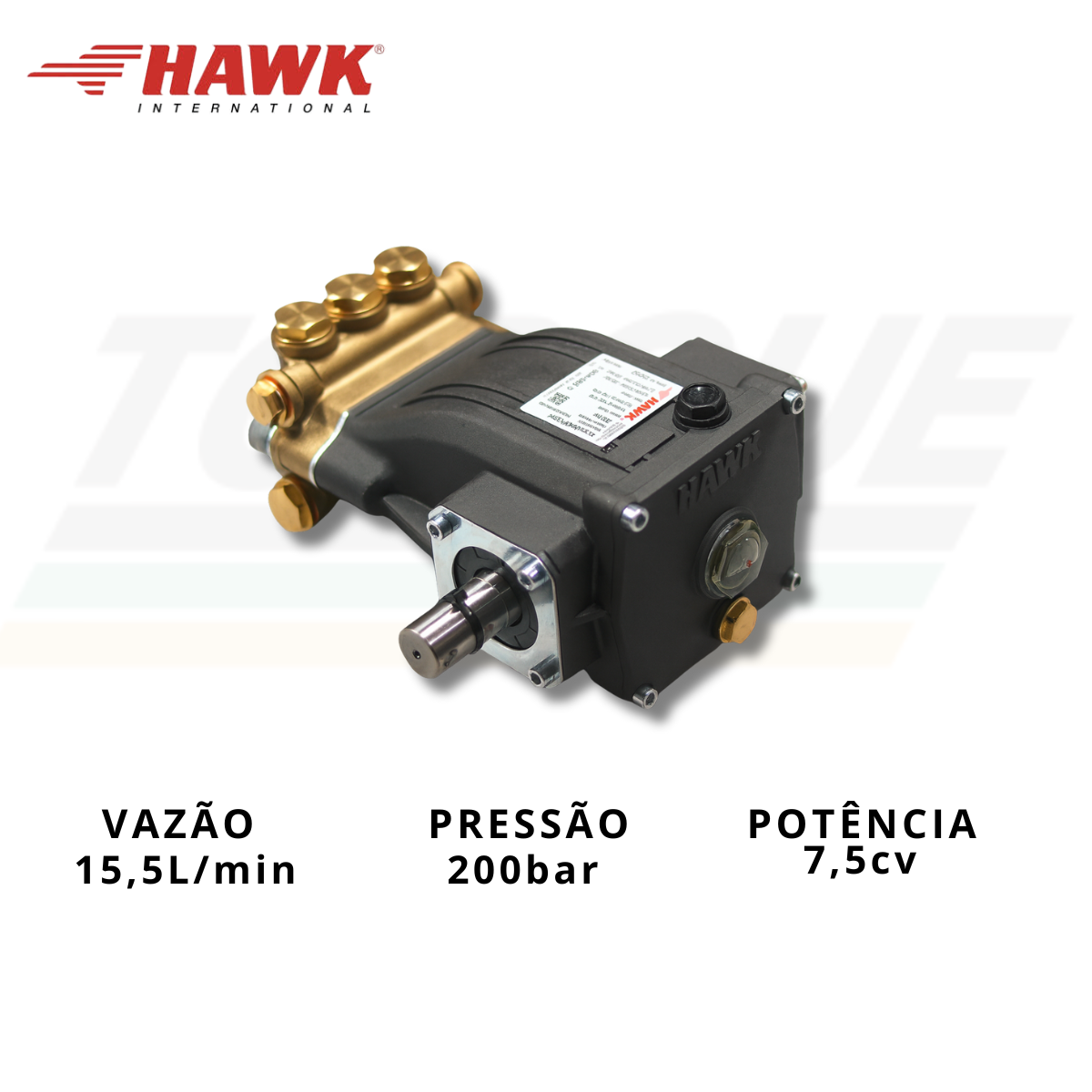 Bomba HAWK, mod. NHDP1320R - 15.5l/min. | 200 bar | 1750 RPM | 7,5CV