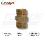 Conexão Nípel M22xM22 Grandjet - 02.07.08.008 (Original)