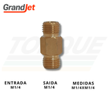 Conexão Latão M1/4 x M1/4 GrandJet - 02.07.08.006 (Original)