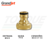 Conexão de entrada d’água  M3/4 x F1/2 GrandJet - 02.07.08.004 (Original)