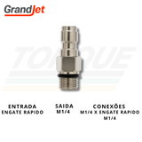 Engate rápido (Macho) 1/4 x ERM3/8 Inox GrandJet - 02.07.08.002