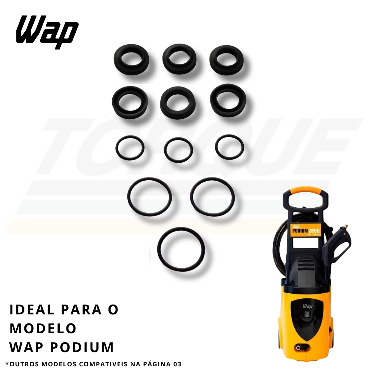 Wap - Kit N°6 vedações para Wap Podium/ Top II VH130P-38-42 - (Original)