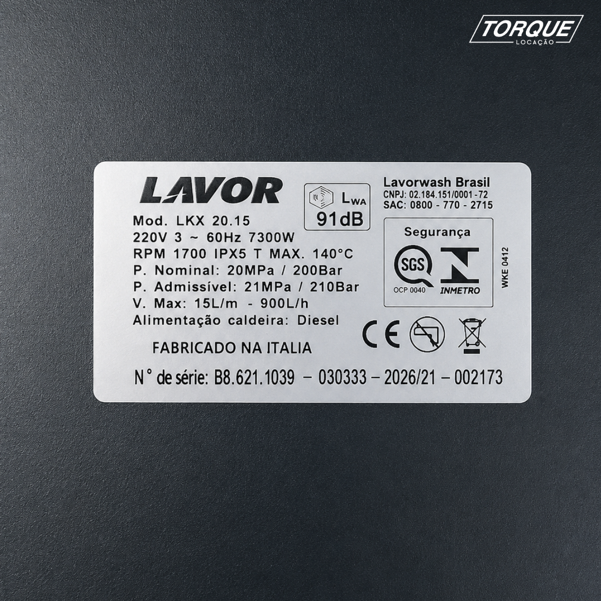 [Locação] Lavadora de Alta Pressão Água Quente LKX Trifásico 220V - Lavor