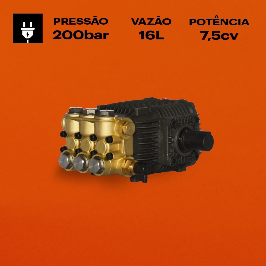 Bomba Triplex 16 Litros X 200bar - Eixo Macho - Danau