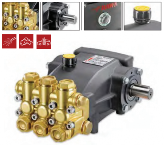 Bomba Triplex Alta Pressão Hawk NMT2120R 25L/min 200BAR 12CV